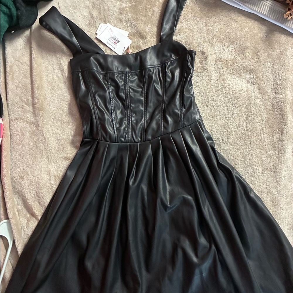 Heartloom leather Black Dress